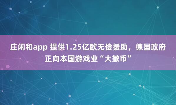 庄闲和app 提供1.25亿欧无偿援助，德国政府正向本国游戏业“大撒币”