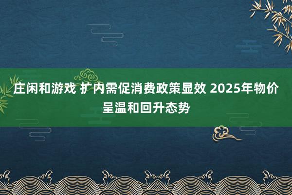 庄闲和游戏 扩内需促消费政策显效 2025年物价呈温和回升态势