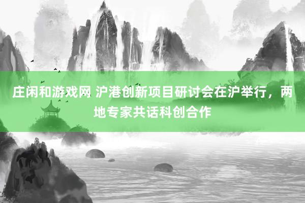 庄闲和游戏网 沪港创新项目研讨会在沪举行，两地专家共话科创合作