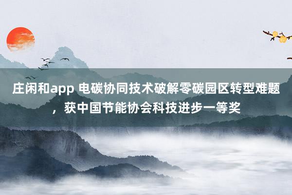 庄闲和app 电碳协同技术破解零碳园区转型难题，获中国节能协会科技进步一等奖