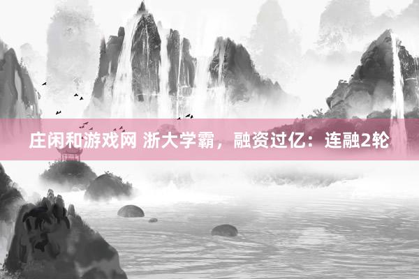 庄闲和游戏网 浙大学霸，融资过亿：连融2轮