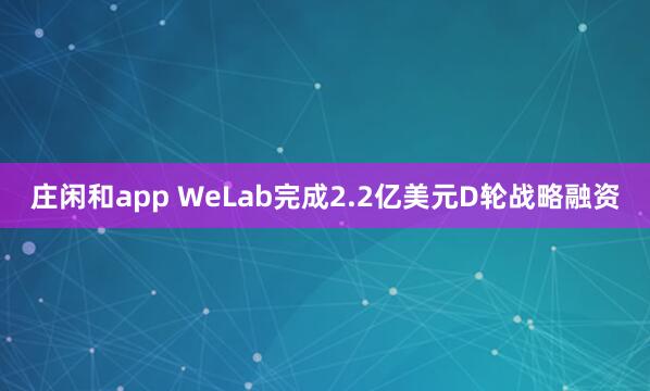 庄闲和app WeLab完成2.2亿美元D轮战略融资
