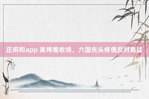 庄闲和app 美垮难收场，六国先头疼俄反对最猛