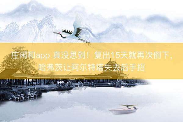 庄闲和app 真没思到!复出15天就再次倒下,哈弗茨让阿尔特塔失去后手招